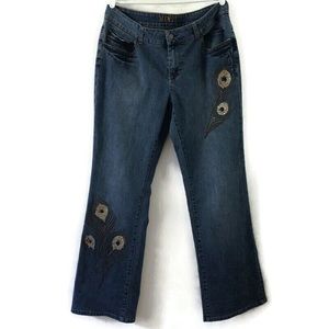 Mixit Jeans Bootcut Peacock Feathers